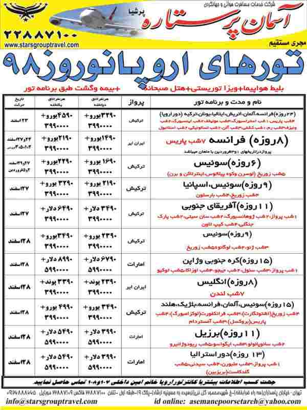 تور نوروز اروپايي - تصویر 1