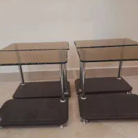 چهار عدد عسلی  شیشه ای جلو مبلی